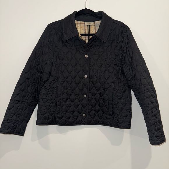 L.L. Bean Jackets & Blazers - L.L. Bean Quilted Plaid Riding Jacket, Black, Woman’s Medium